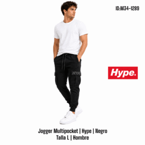 Joggers Hype - Gris talla L Hombre