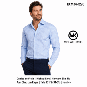 Camisa ML Michael Kors 15.5 Azul Cielo talla M Hombre