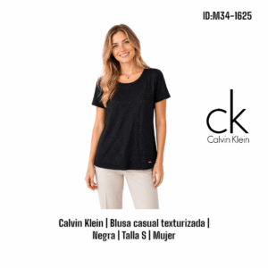 Blusa Calvin Klein Texturizada Negro talla M Mujer