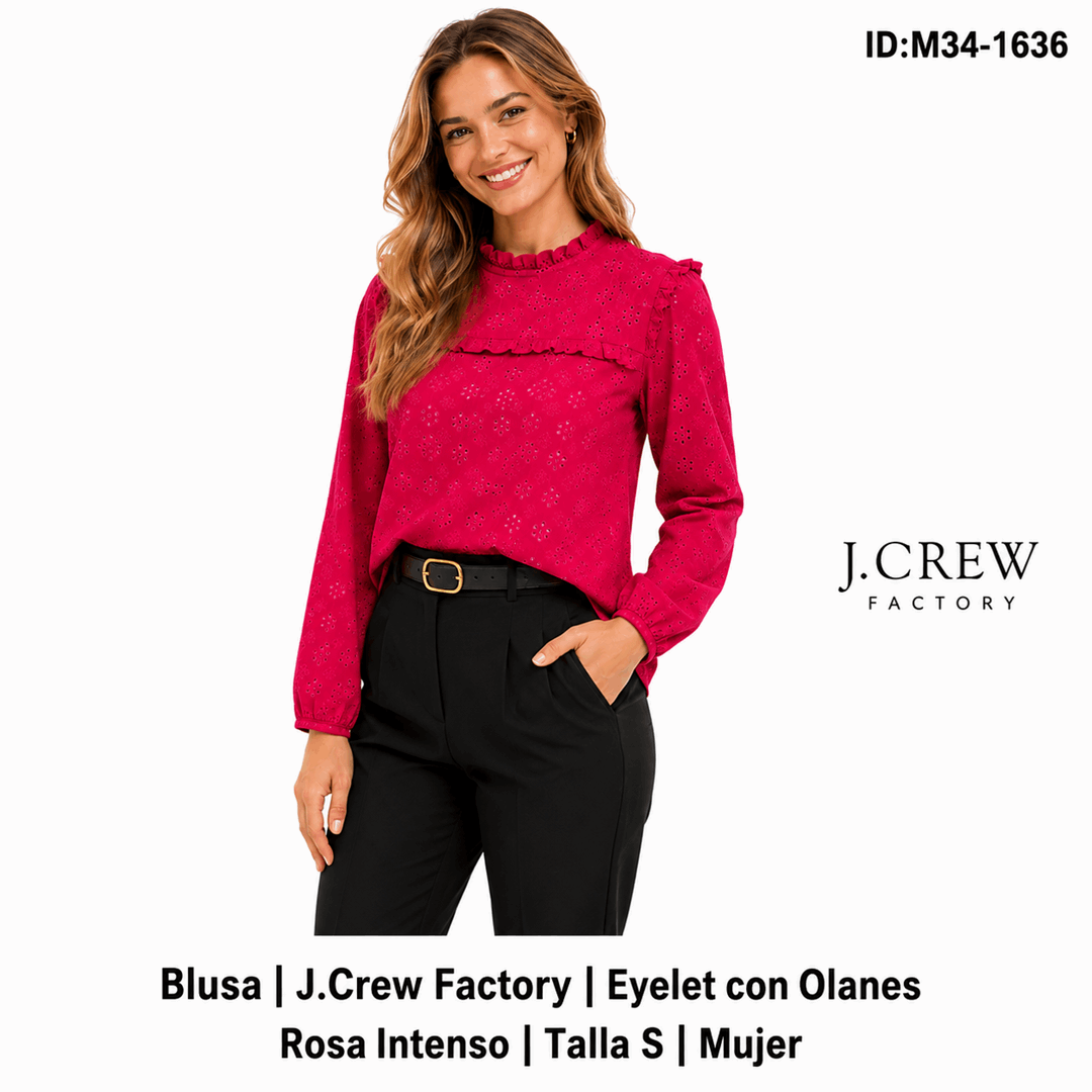 Blusa J.Crew Factory Manga Larga Rosa Talla S Mujer Blusa J.Crew Factory Manga Larga Rosa talla S Mujer