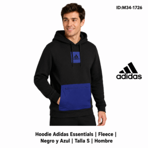 Sudadera Adidas Essential Negro / Azul talla S Hombre