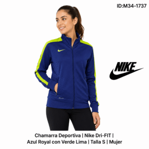 Chamarra Nike Dri-Fit Azul / Amarillo talla S Mujer
