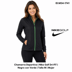 Chamarra Nike Vivos Verdes - Golf Negro talla M Mujer
