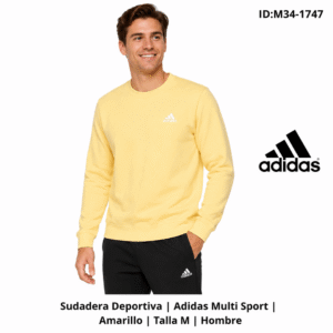 Sudadera Adidas Logo Blanco Amarillo talla S Hombre