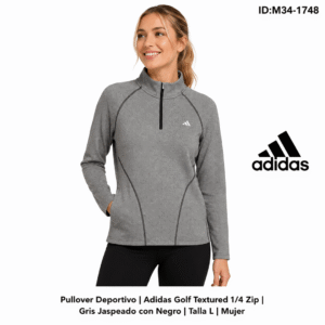 Sudadera Adidas Golf 1/4 Zip Gris talla L Mujer