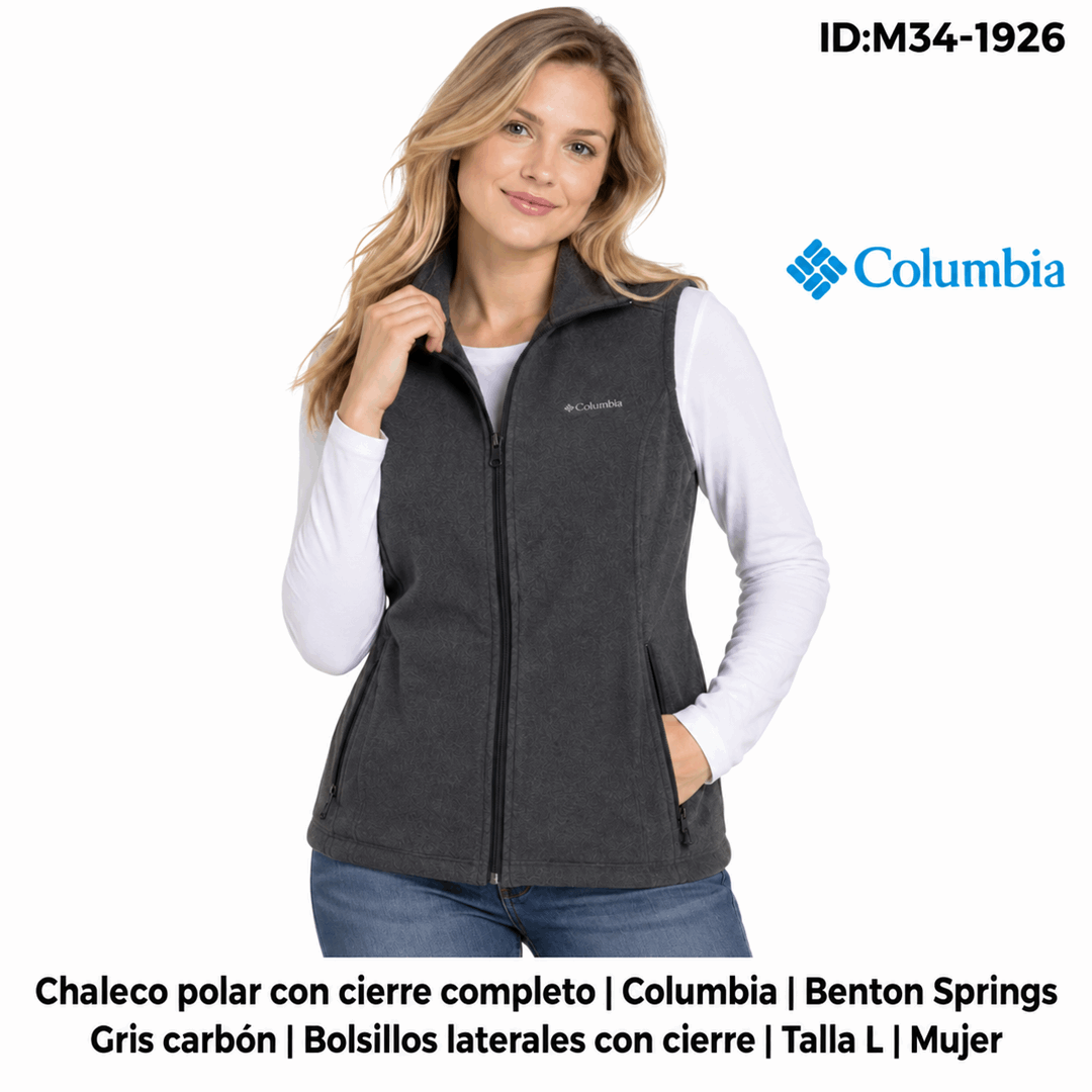 Chaleco Columbia Benton Spring Gris Carbón Talla L Mujer Chaleco Columbia Benton Spring Gris Carbón talla L Mujer